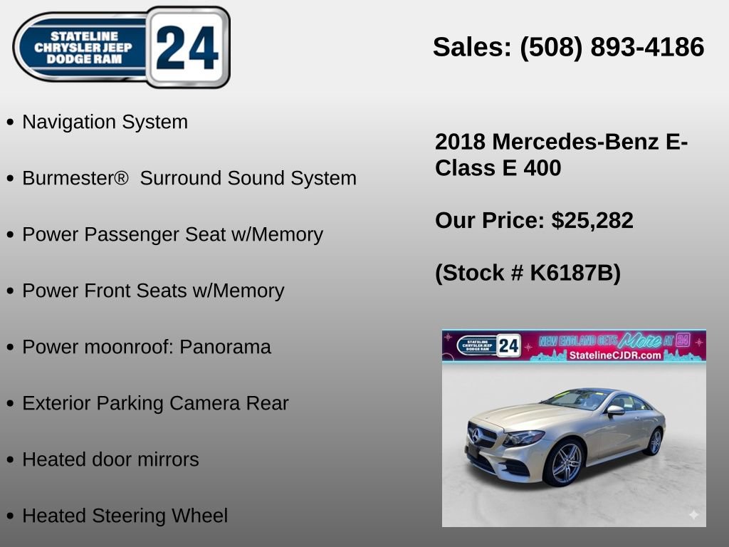 Used 2018 Mercedes-Benz E 400 4MATIC Coupe image 5