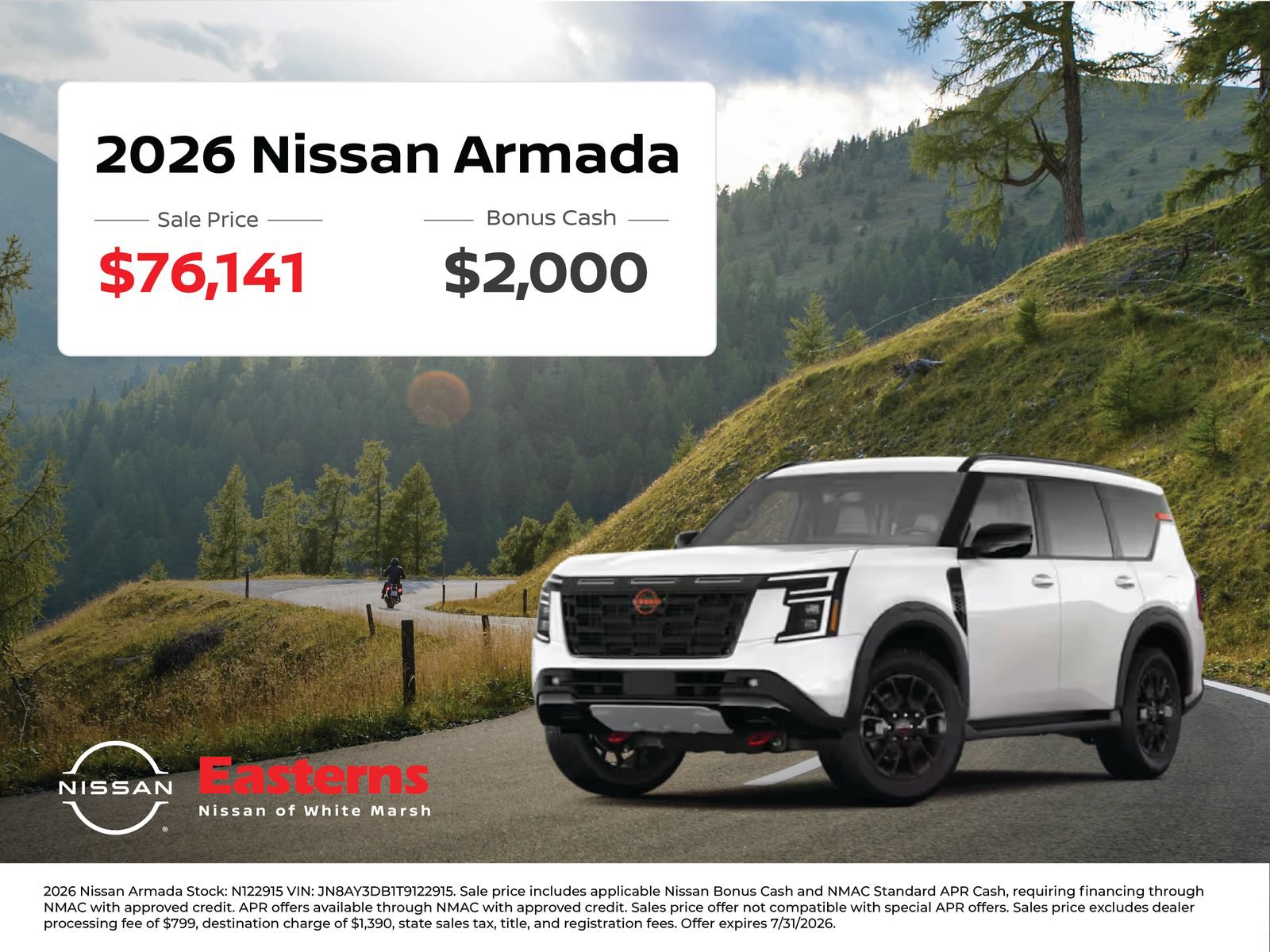 New 2026 Nissan Armada SL w/ Captain's Chari Seat Package AWD/4WD image 2