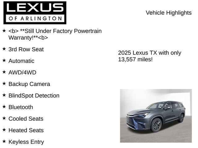 Certified 2025 Lexus TX 350 AWD w/ Technology Package image 8