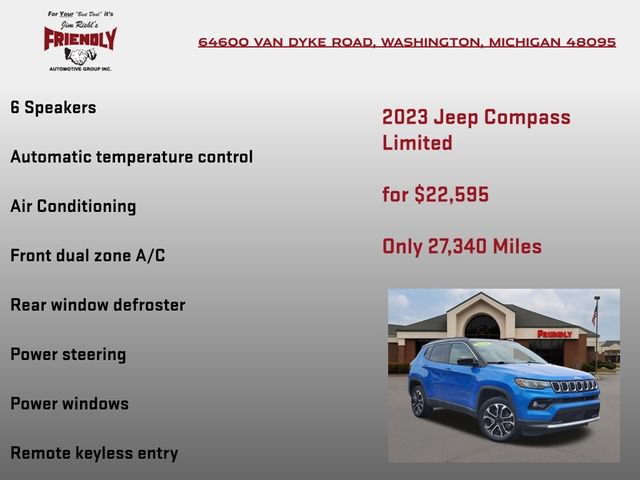 Used 2023 Jeep Compass Limited w/ Sun and Sound Group AWD/4WD image 10