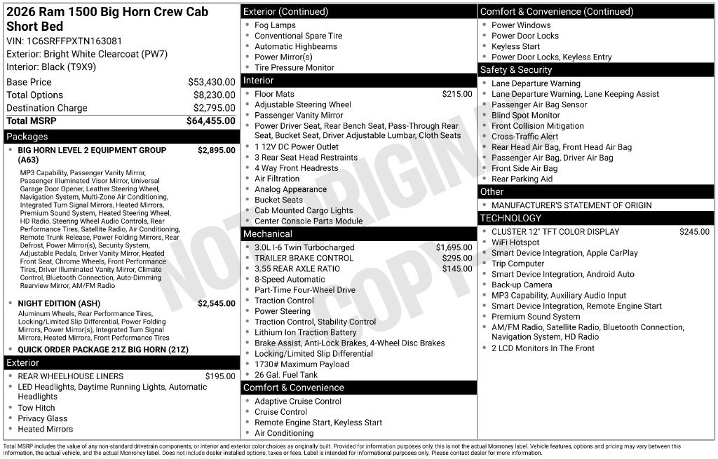 Used 2026 RAM 1500 Big Horn AWD/4WD image 28