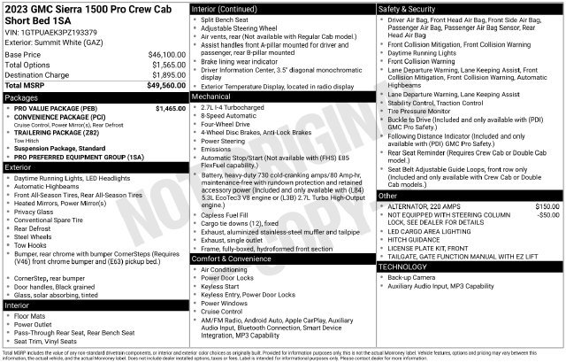 Used 2023 GMC Sierra 1500 Pro w/ Pro Value Package AWD/4WD image 37