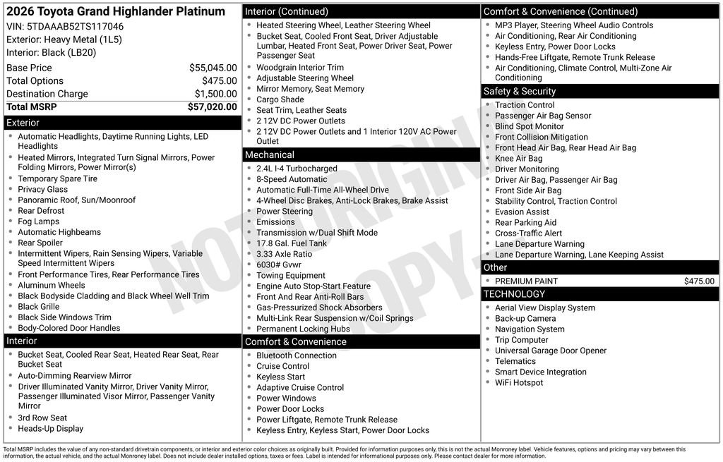 Used 2026 Toyota Grand Highlander Platinum image 36