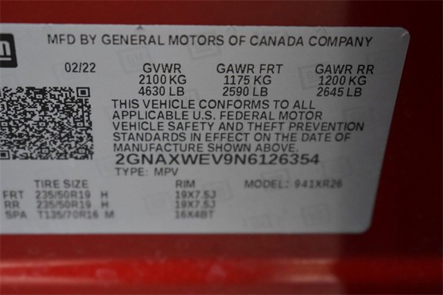 Certified 2022 Chevrolet Equinox RS w/ RS Leather Package image 38