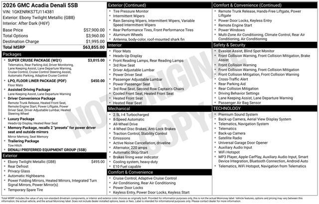 Certified 2026 GMC Acadia Denali w/ Super Cruise Package AWD/4WD image 49