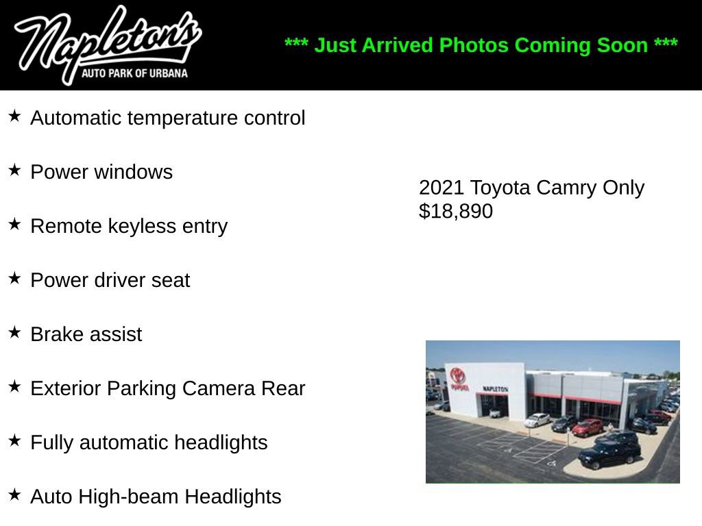Used 2021 Toyota Camry SE w/ Carpet Mat Package (TMS) FWD image 1