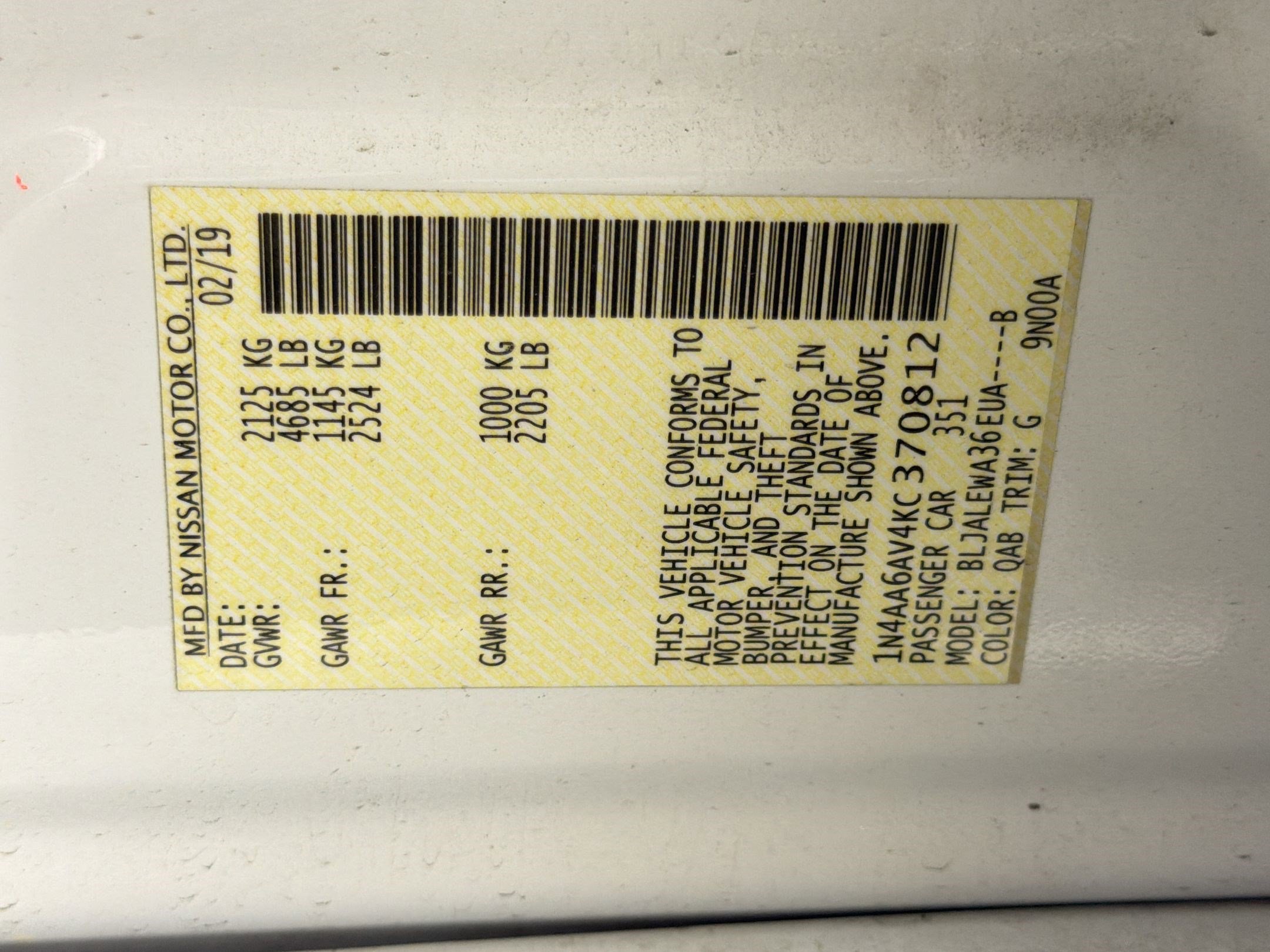 Used 2019 Nissan Maxima 3.5 SL w/ Floor Mat Group FWD image 19