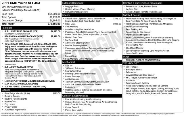Certified 2021 GMC Yukon SLT w/ SLT Luxury Plus Package AWD/4WD image 53
