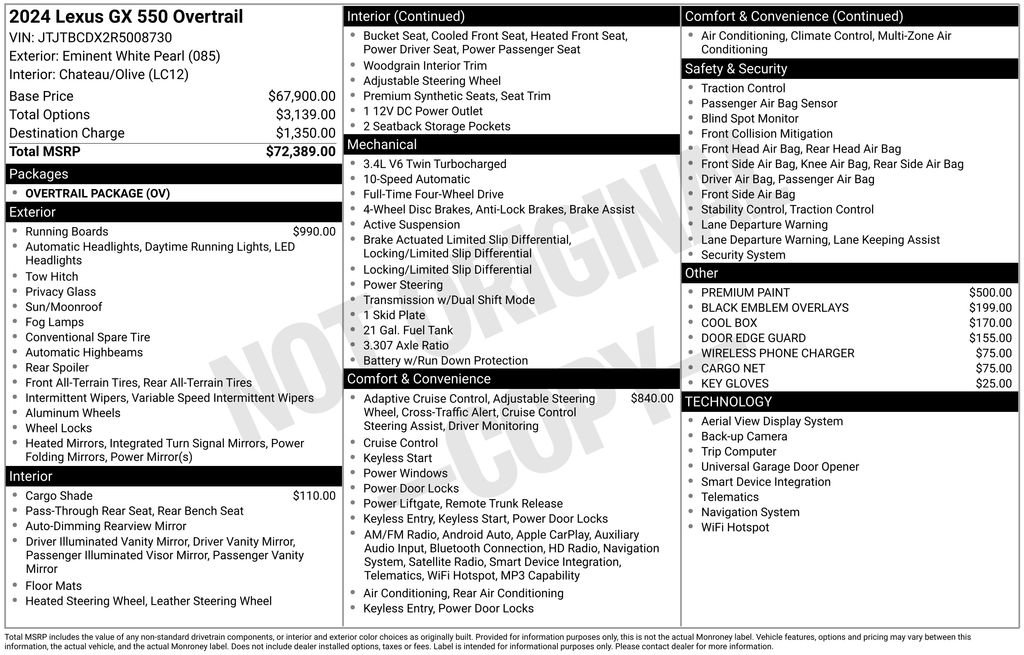 Used 2024 Lexus GX 550 550 Overtrail image 46