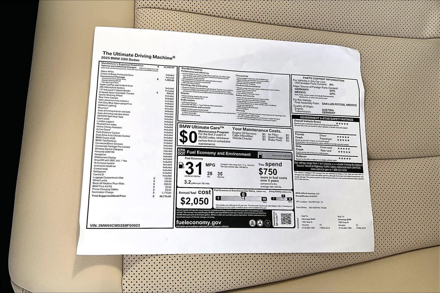 Used 2025 BMW 330i Sedan w/ Convenience Package image 22