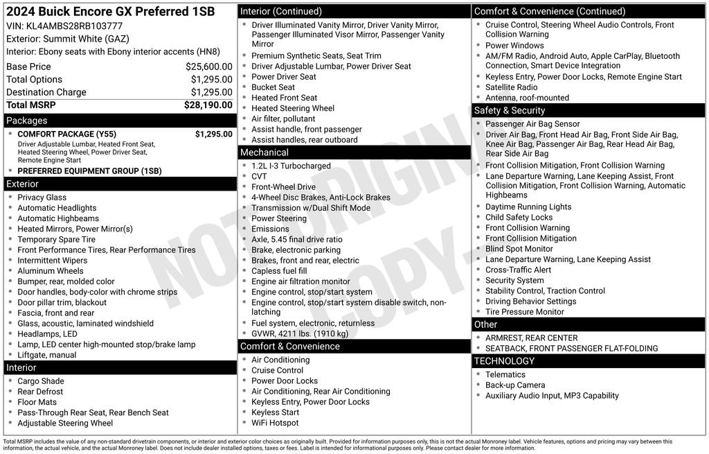 Certified 2024 Buick Encore GX Preferred w/ Comfort Package FWD image 5