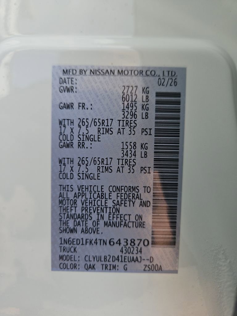 New 2026 Nissan Frontier SV image 29