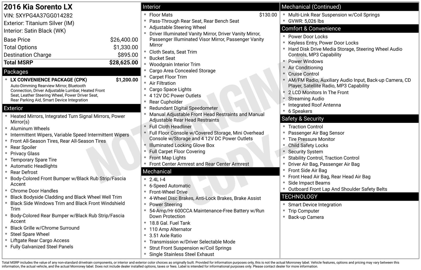 Used 2016 Kia Sorento LX w/ LX Convenience Package image 6