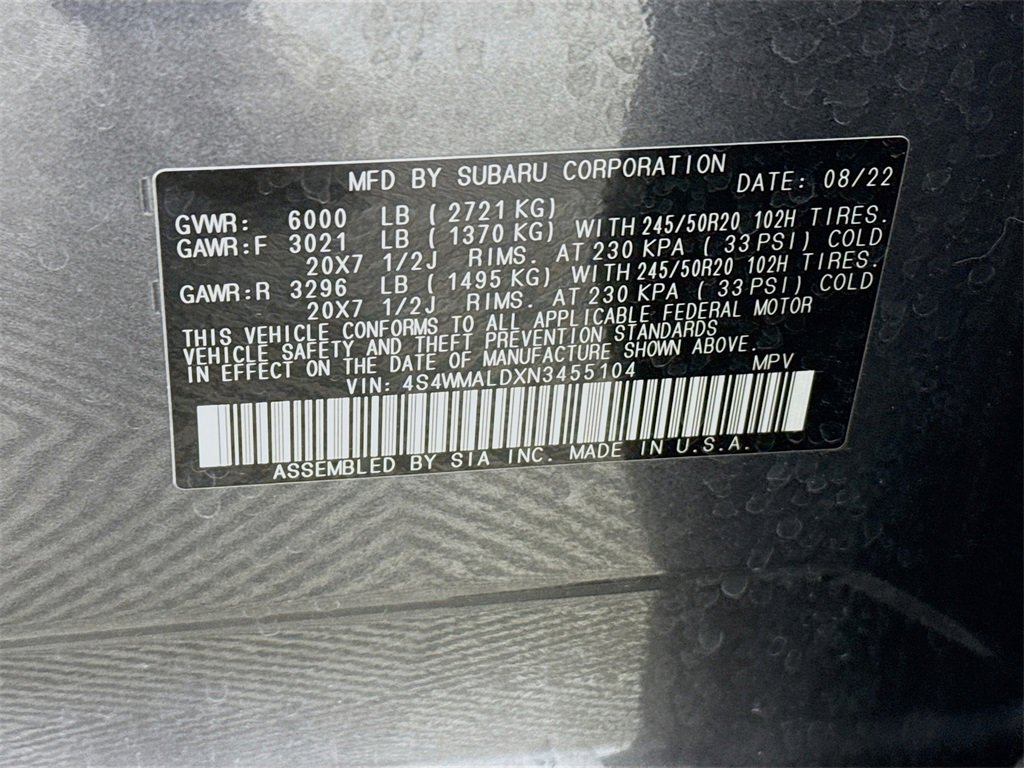 Used 2022 Subaru Ascent Limited w/ Technology Package image 33