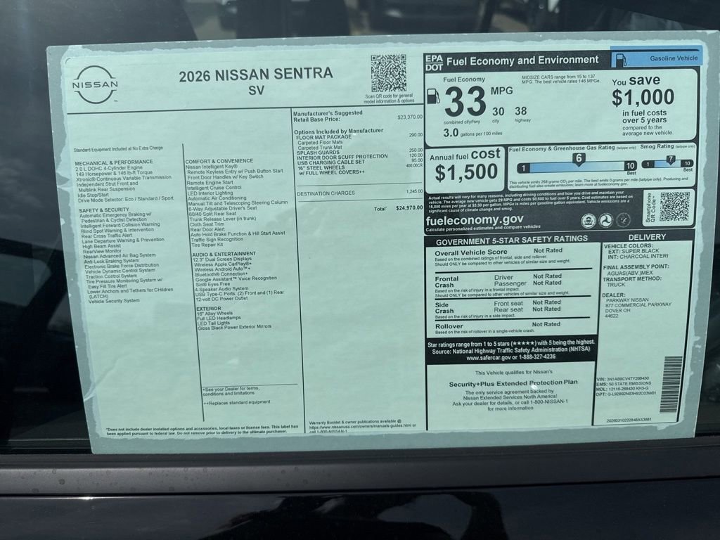 New 2026 Nissan Sentra SV FWD image 26