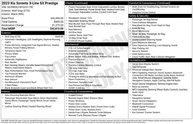Certified 2023 Kia Sorento SX Prestige AWD/4WD image 3