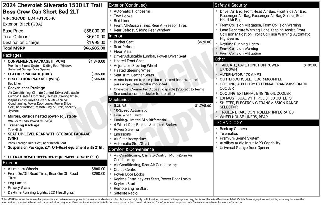 Used 2024 Chevrolet Silverado 1500 LT Trail Boss w/ Convenience Package II image 4