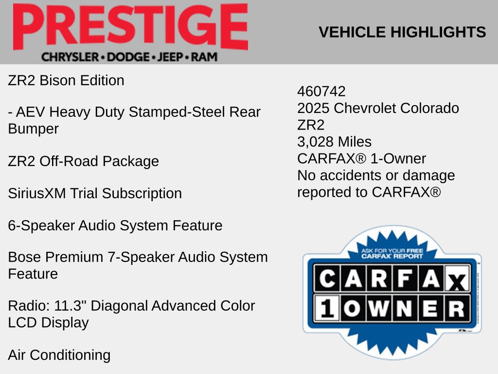 Used 2025 Chevrolet Colorado ZR2 w/ ZR2 Bison Edition AWD/4WD image 6