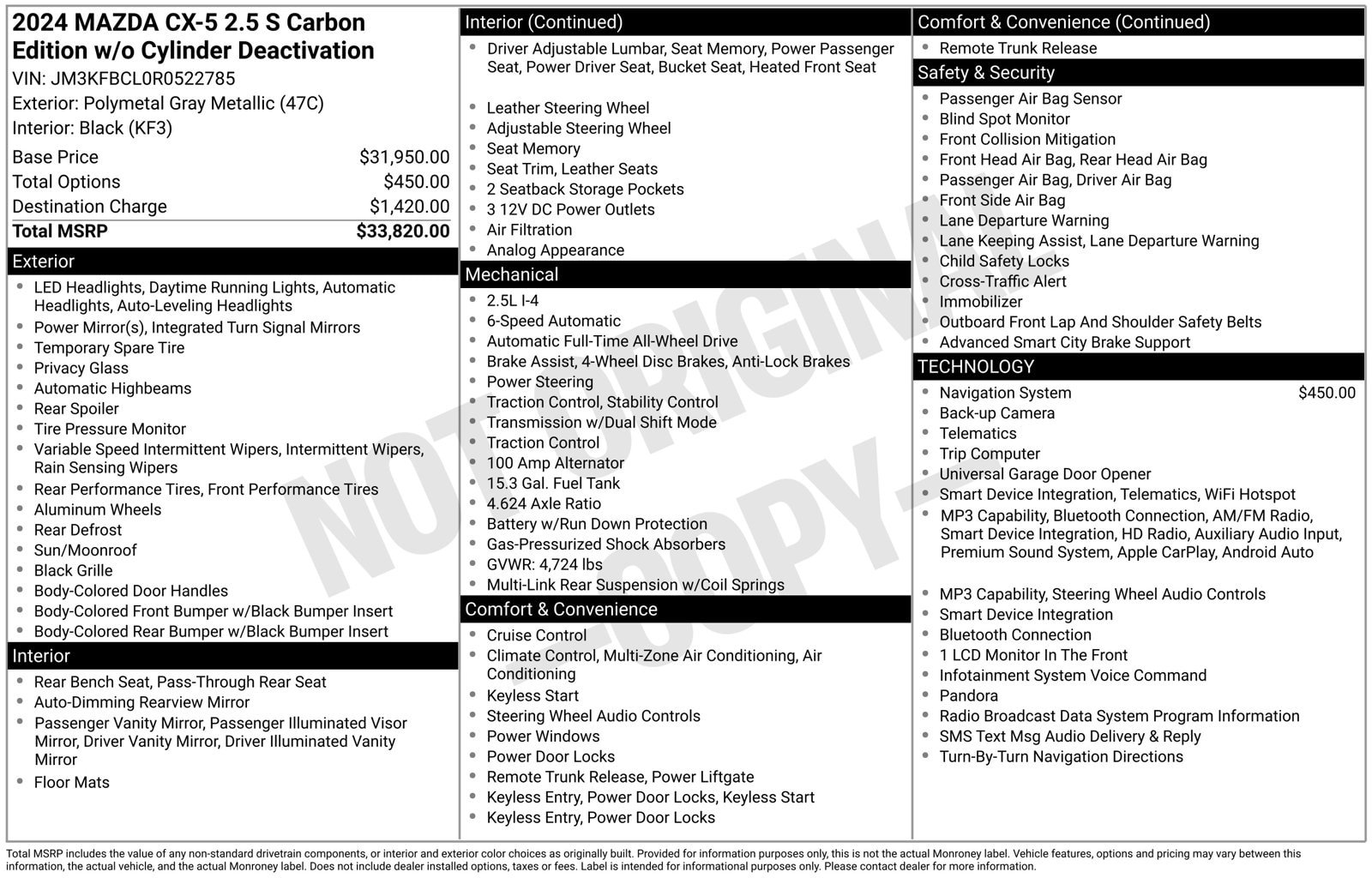 Used 2024 MAZDA CX-5 Carbon Edition AWD/4WD image 1