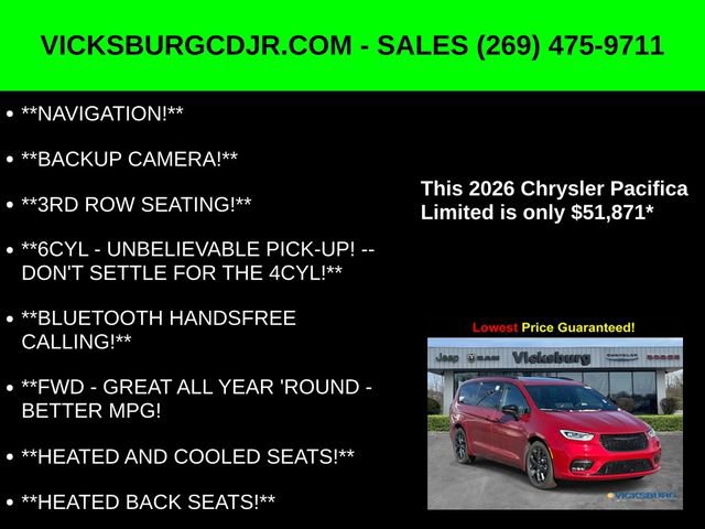 New 2026 Chrysler Pacifica Limited w/ Uconnect Theater Family Group image 5