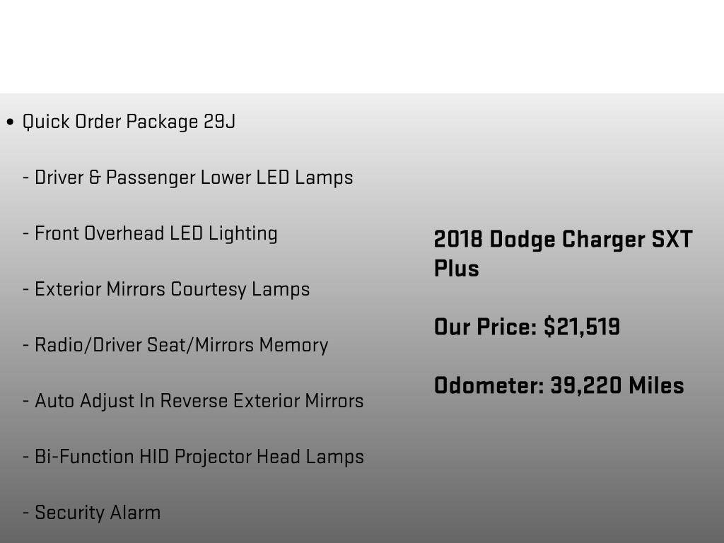 Used 2018 Dodge Charger SXT Plus w/ Quick Order Package 29J image 12