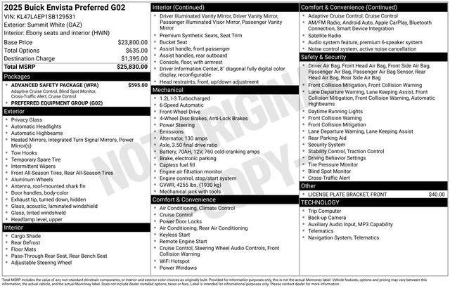 Certified 2025 Buick Envista Preferred w/ Advanced Safety Package FWD image 3
