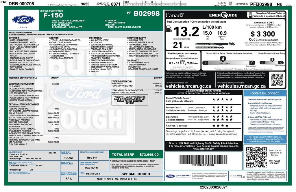 Used 2023 Ford F150 XLT w/ Equipment Group 302A High AWD/4WD image 2