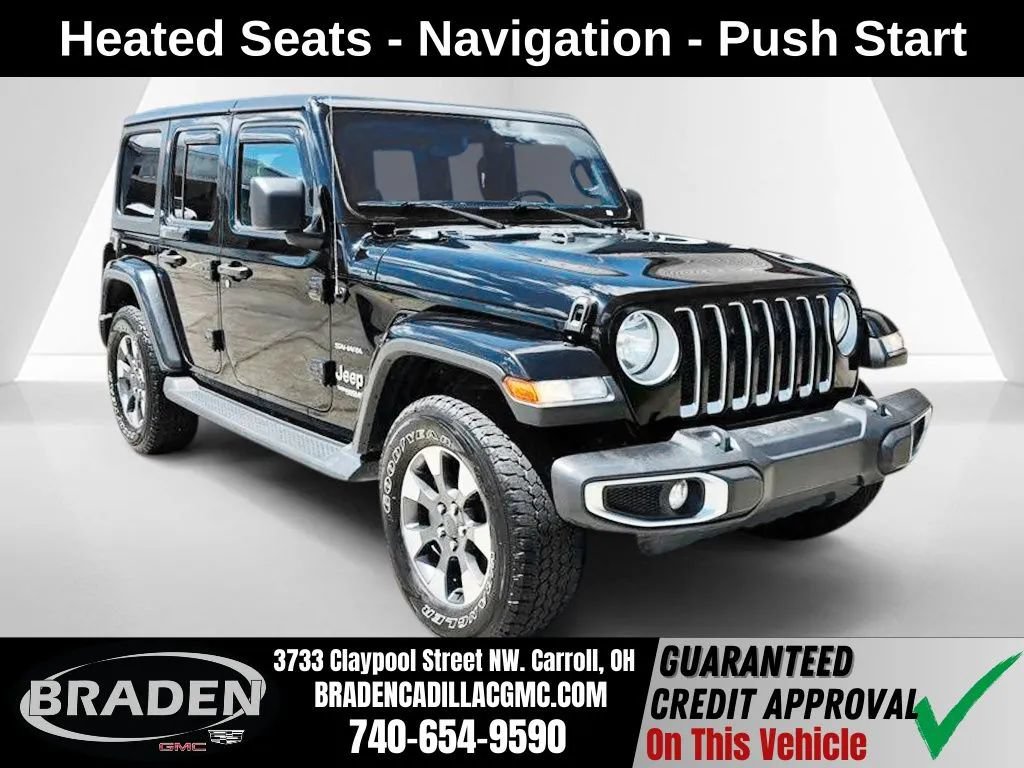 Used 2021 Jeep Wrangler Unlimited Sahara w/ Uconnect 4C Nav & Sound Group AWD/4WD image 1