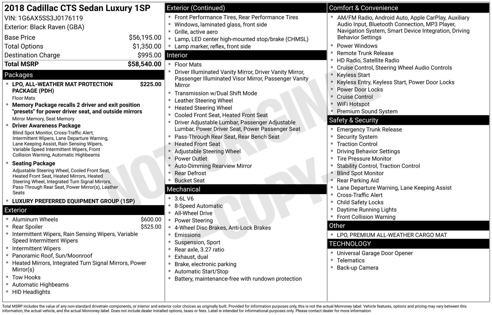 Used 2018 Cadillac CTS Luxury AWD/4WD image 4