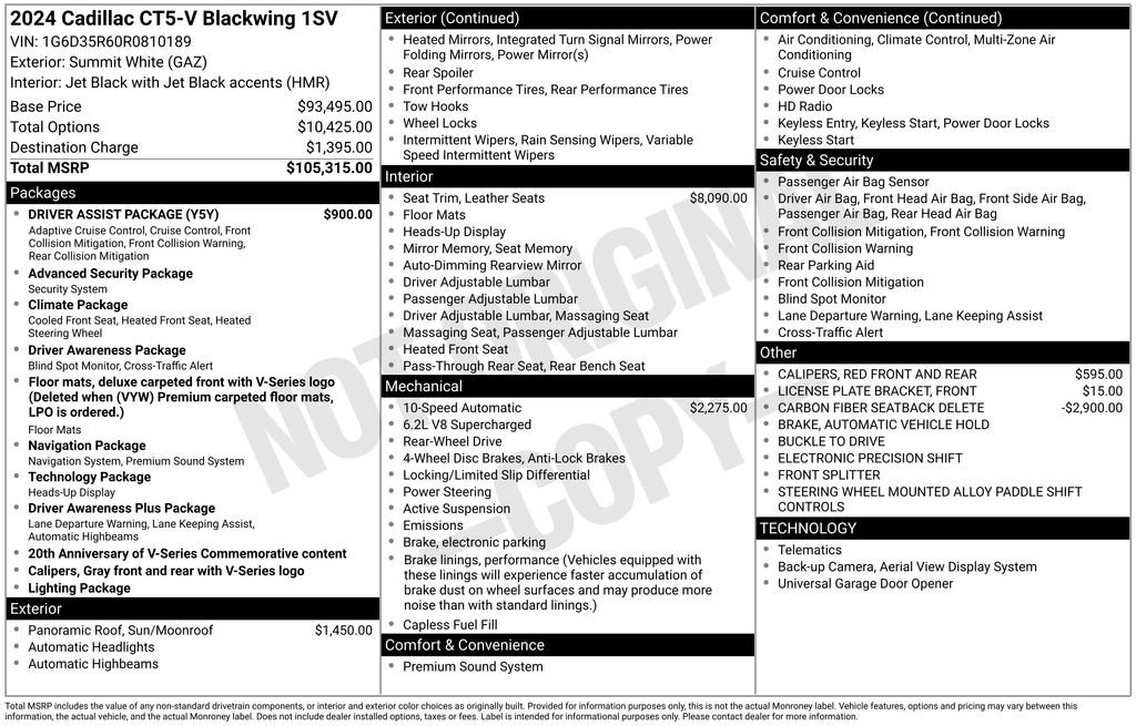 Used 2024 Cadillac CT5 V Blackwing w/ Driver Assist Package RWD image 45