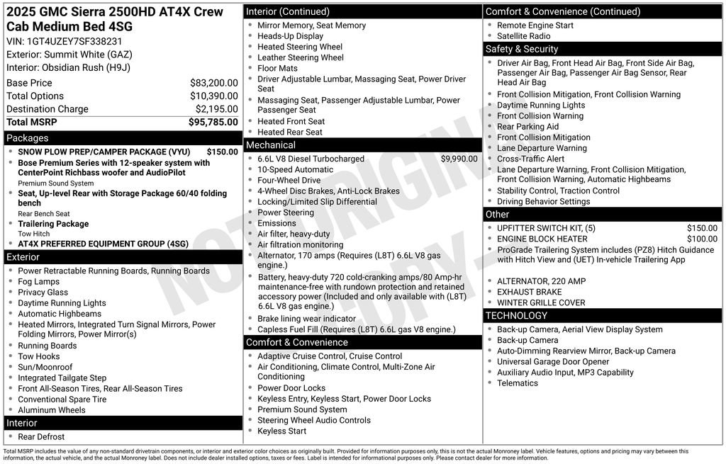 Used 2025 GMC Sierra 2500 AT4X w/ Snow Plow Prep/Camper Package AWD/4WD image 15