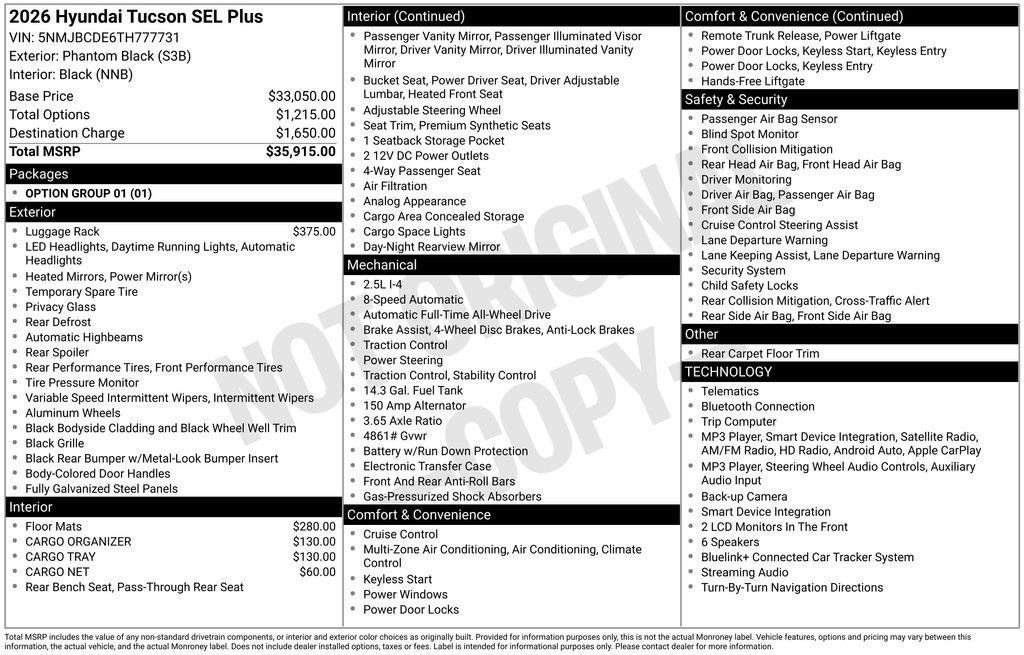 New 2026 Hyundai Tucson SEL Plus AWD/4WD image 27