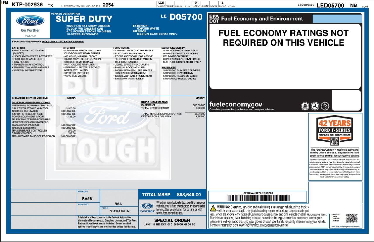 Used 2020 Ford F450 XL w/ Power Equipment Group image 3