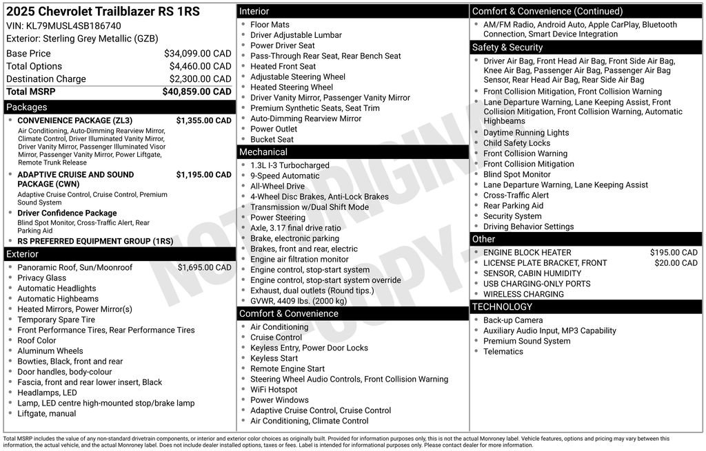 Used 2025 Chevrolet TrailBlazer RS w/ Convenience Package AWD/4WD image 25