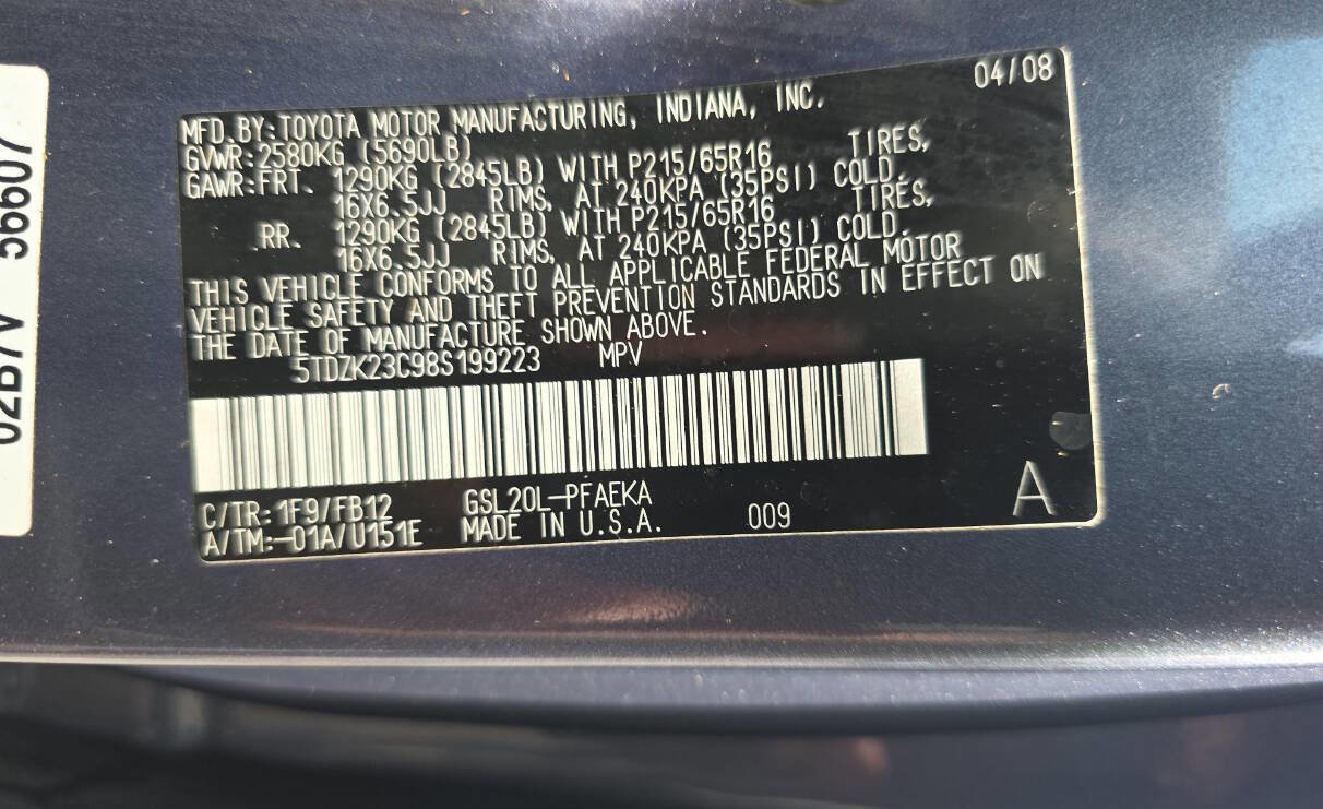 Used 2008 Toyota Sienna CE image 7