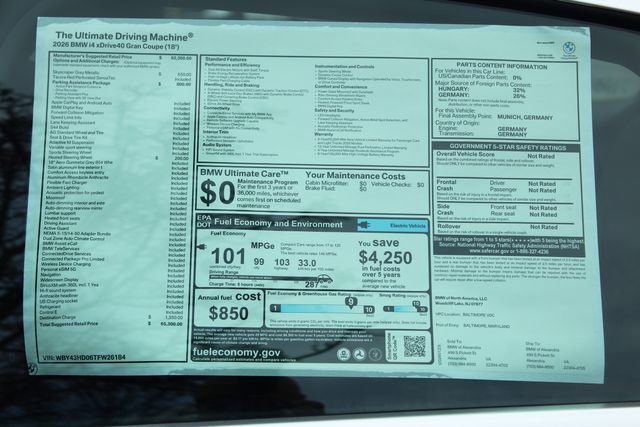 New 2026 BMW i4 xDrive40i w/ Parking Assistance Package image 2