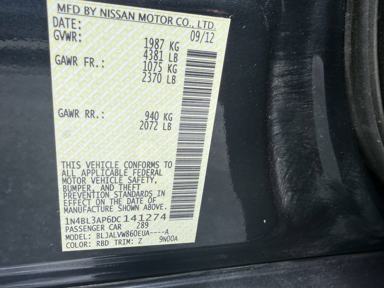 Used 2013 Nissan Altima 3.5 SL FWD image 9
