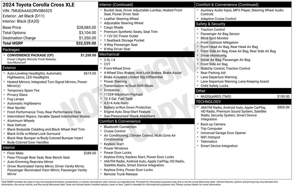 Used 2024 Toyota Corolla Cross XLE w/ Convenience Package image 43