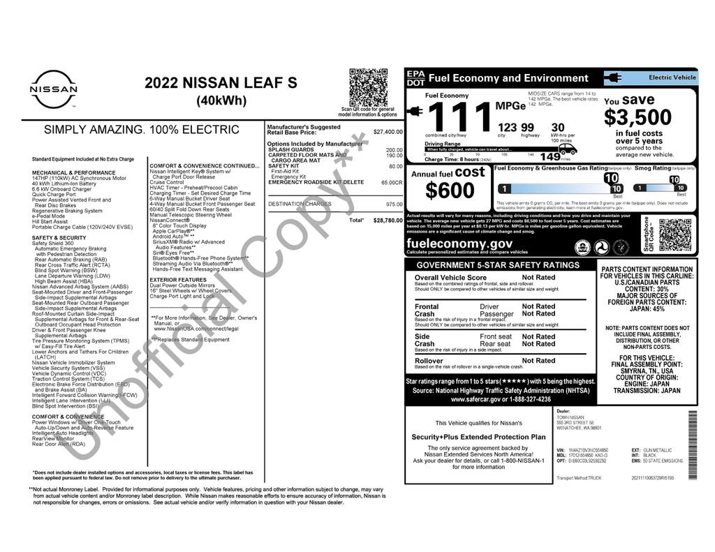 Used 2022 Nissan Leaf S image 13