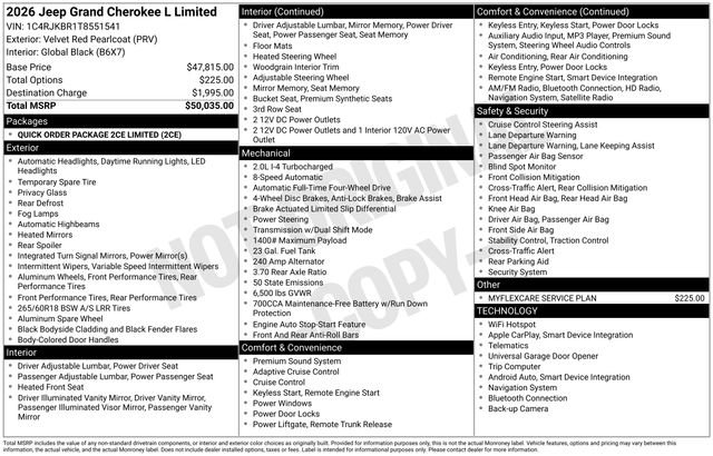 New 2026 Jeep Grand Cherokee L Limited image 35