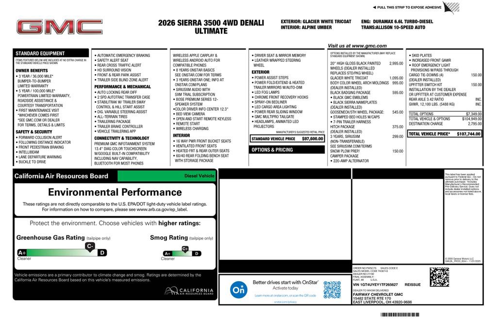 New 2026 GMC Sierra 3500 Denali Ultimate w/ LPO, Black Badging Package AWD/4WD image 4