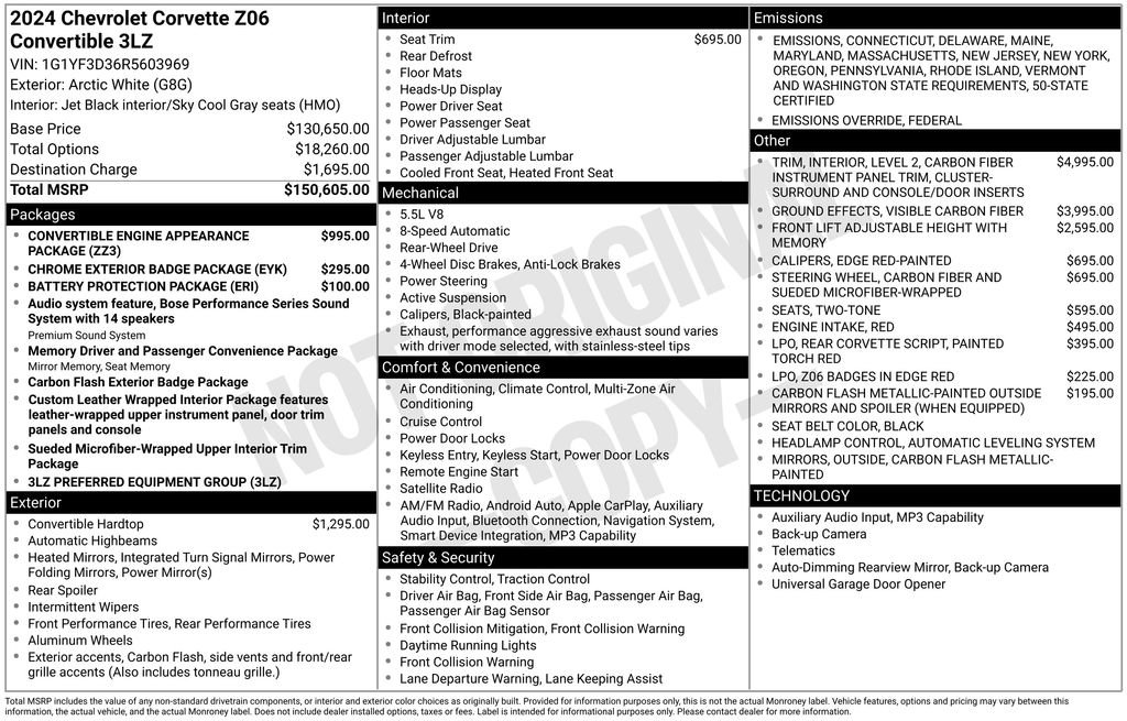 Used 2024 Chevrolet Corvette Z06 image 3