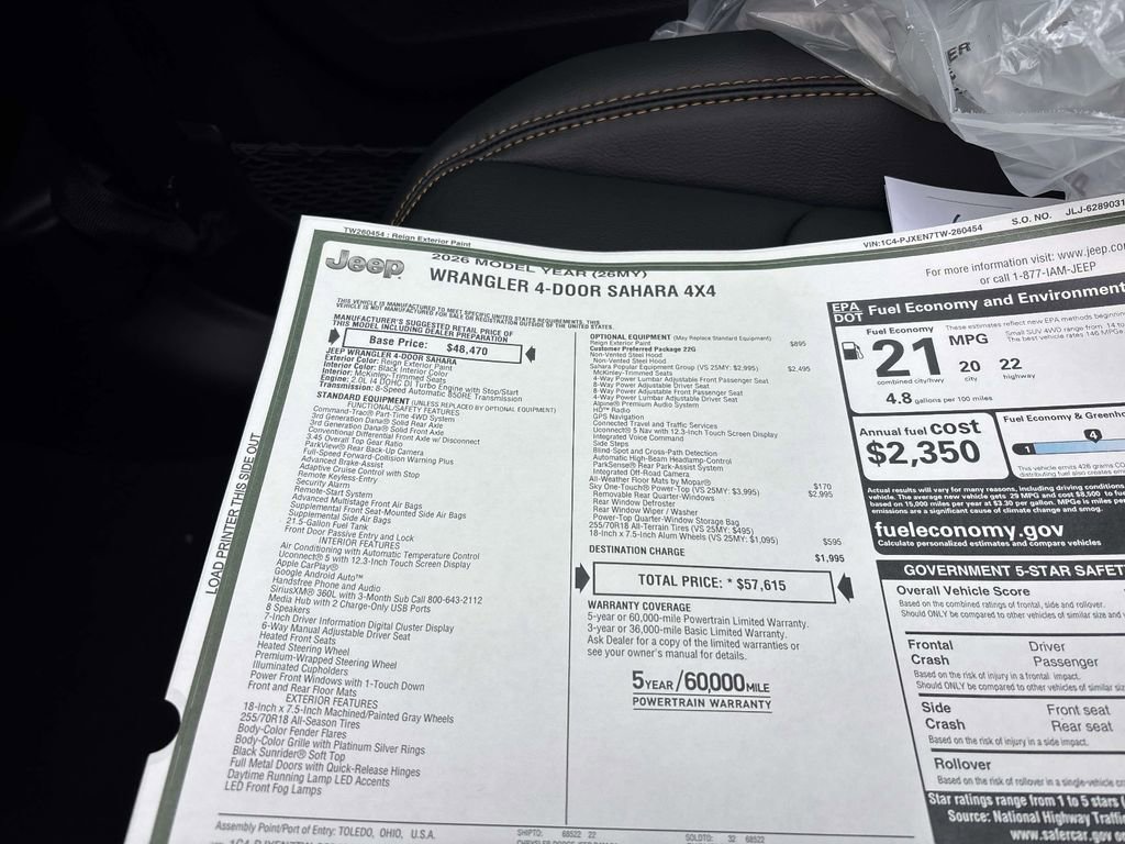 New 2026 Jeep Wrangler Unlimited Sahara AWD/4WD image 10