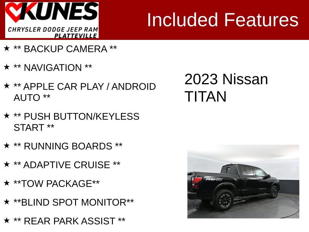Used 2023 Nissan Titan PRO-4X w/ Off Road Protection Package AWD/4WD image 2