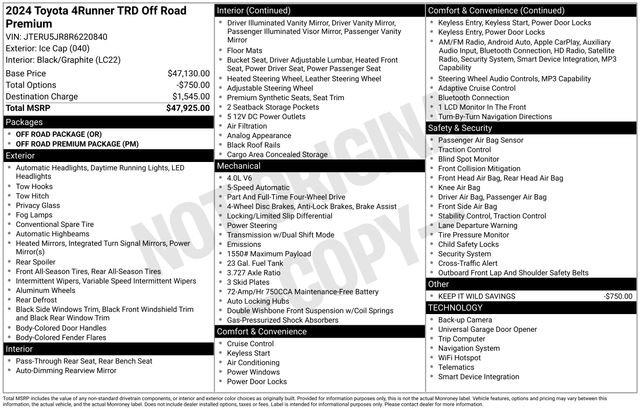 Used 2024 Toyota 4Runner TRD Off-Road Premium image 4