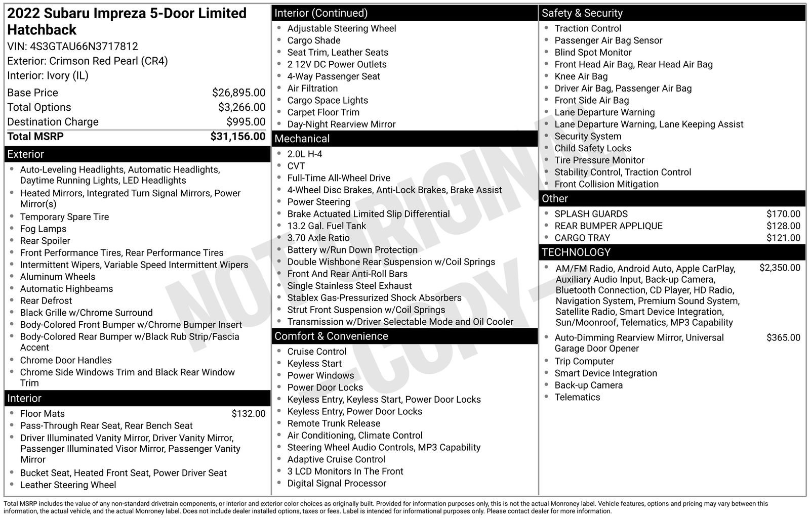 Certified 2022 Subaru Impreza 2.0i Limited AWD/4WD image 7