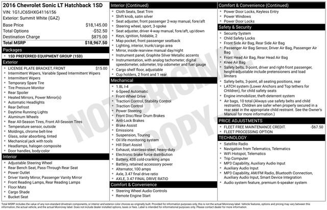 Used 2016 Chevrolet Sonic LT image 38