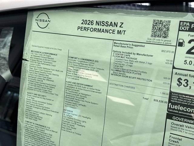 New 2026 Nissan Z Performance w/ Floor Mat Package RWD image 8