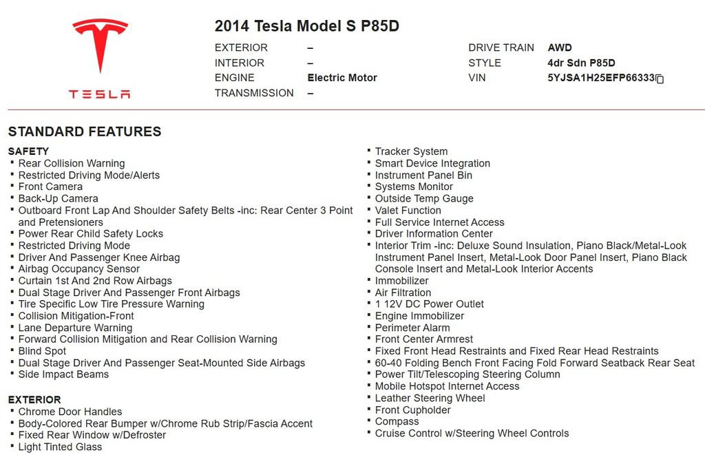 Used 2014 Tesla Model S P85D AWD/4WD image 22