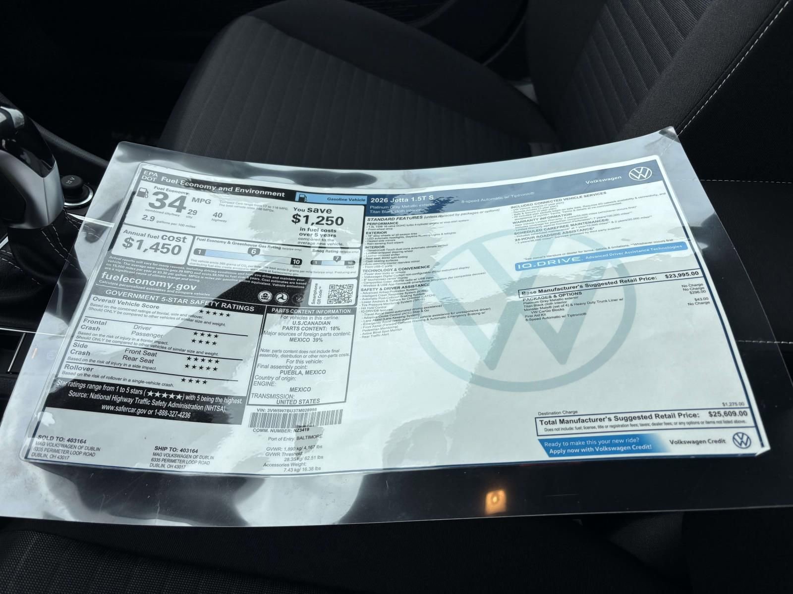 New 2026 Volkswagen Jetta S image 31